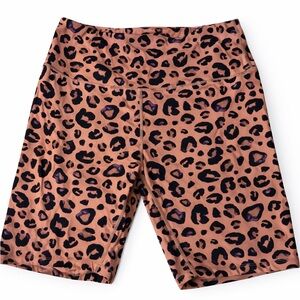 Ajisai Leopard Print Biker Shorts XL High Waist Stretch Hidden Pocket / Sold Out